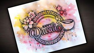 Happy Diwali Mandala Art|How to draw mandala art|Watercolor Background art @VennilaYLCreations