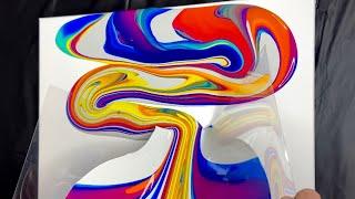 Magic Fluid Art Using Clear Plastic! / Acrylic Pour Painting Technique!