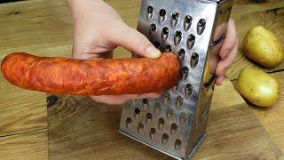 Top recipe with potatoes. Just grate potatoes. Tasty recipe. Simple dinner. ASMR