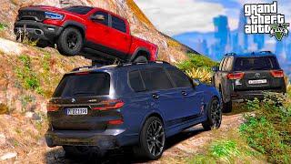 РЕАЛЬНАЯ ЖИЗНЬ В GTA 5 - ПРОВЕРКА BMW X7, LAND CRUISER 300 И DODGE RAM НА ПРОХОДИМОСТЬ! ВОТЕР