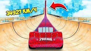 LONGEST CARS Lightning McQueen SPIDER MAN vs MEGA RAMP in GTA 5! EXPERIMENT in GTA 5!