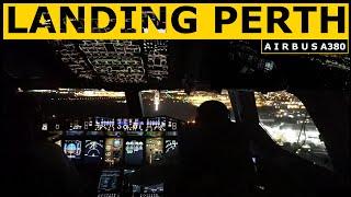 Airbus A380 Night Landing Perth WA - Rwy 21 - Pilot Alexander