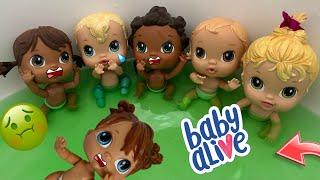 NEW Baby alive crib life dolls swimming in dirty Bath 