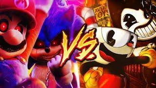 Dark mario & Sonic.exe vs Cuphead & Bendy (Ykato REEBOOT rap BATTLES S2 #6 Part 5) ft. @hex_arcana