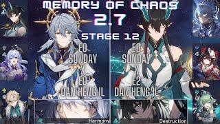 E0S1 Sunday x Dan heng IL & E2S1 imbibitor lunae Memory of Chaos Honkai: Star Rail