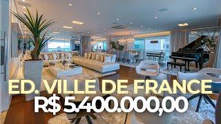 Apartamento LUXUOSO, frente mar com 4 suítes, no Ed. Ville de France em Santos/SP.