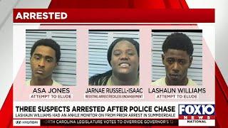 Three suspects arrested after police chase