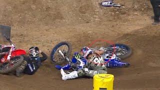 Ken Roczen & Cooper Webb Crash; San Diego 450 SX 2018