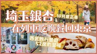 10月底就有金黃銀杏美哭我埼玉縣秩父一日旅行Vlog｜紅黃葉、美食、Forest Adventure 森林遊樂體驗、西武旅行餐廳52席的至福｜東京近郊景點分享