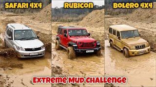 Extreme mud Challenge with Jeep Rubicon, Safari 4X4, Thar 700, Bolero 4X4 and Gypsy