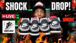 SHOCK DROP PARTY!!! JORDAN 3 BLACK CEMENT LIVE SHOCKDROP TIME & DETAILS EVERYTHING YOU SHOULD KNOW!