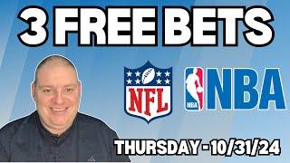 Thursday 3 Free Betting Picks & Predictions - 10/31/24 l Craig's Picks & Parlays l #freebets