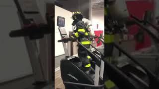 Mike Bruno climbing 110 flights of stairs honoring the firefighters who died during 9/11 #fyp