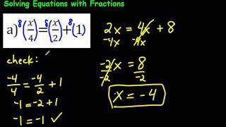 How to Solve Algebraic Equations Involving Fractions