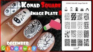 KONAD SQUARE IMAGE PLATE 8 - ANIMAL ZEBRA PRINT STAMPING NAIL ART DESIGN TUTORIAL & GIVEAWAY