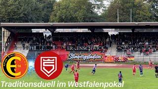 SpVgg Erkenschwick vs. Sportfreunde Siegen | Protest der Fans bei Traditionsduell im Westfalenpokal