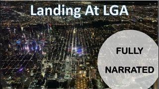 AMAZING Night Approach to LaGuardia Airport