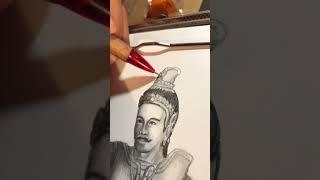 Drawing Captain khmer Angkor from Cambodia amazing the beautiful