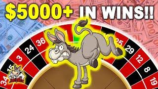 VIEWER UP $5000! "Low Risk Donkey Kick" #roulette #roulettesystems