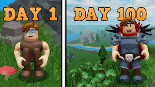  I spent 100 DAYS in the SURVIVAL GAME roblox!