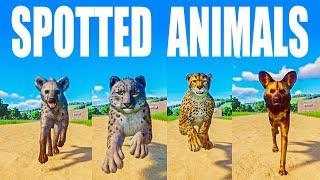 Spotted Animals Speed Races in Planet Zoo including African Wild Dog, Cheetah, Spotted Hyena