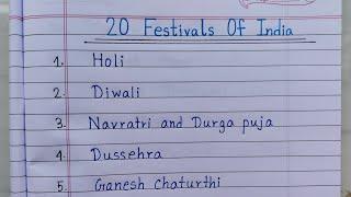 20 Festivals Of India | Indian Festivals Names In English | Indian Festival