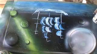 Spray Paint Art "Sailboat" by Carlos Blázquez