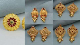 Gold latest tops earrings designs | Gold earrings designs