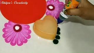 Very easy Gudipadwa finger rangoli by shilpa,'s creativity