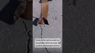 Road crack repair #road #cracks #shorts