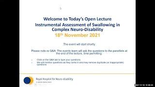 RHN open lecture: Instrumental assessment of swallowing in complex neuro-disability