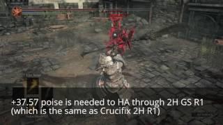 Souls Tech - Crucifix poise health & damage is the same as greatswords