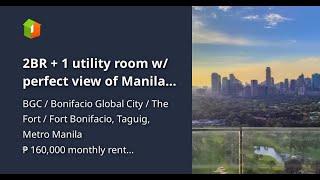 2BR + 1 utility room w/ perfect view of Manila Golf Club | 1 parking