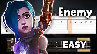 Imagine Dragons & JID - Enemy (Arcane League of Legends) - Guitar tutorial (TAB)