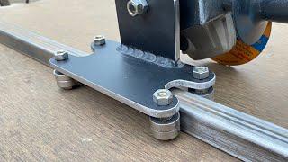 PRECISION CUTTING TOOLS !! Diy welder makes super smart sliding grinder ! must watch!