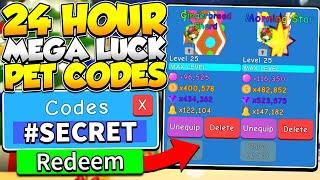 24 HOUR MEGA SECRET PET OPENING LUCK CODES IN BUBBLE GUM SIMULATOR! Roblox