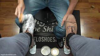 SCUFFED and DRIED OUT Shoes RESTORED!!! | Angelo Shoe Shine ASMR