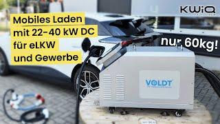 Mobiles Laden mit 22-40 kW DC Booster: überall einsetzbar und nur 60 kg für eLKW & Gewerbe