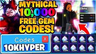 Free MYTHICAL 10,000 GEMS Codes In Roblox Anime Vanguards