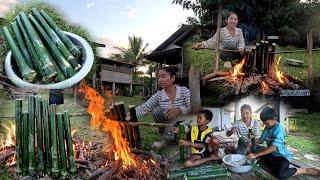 ເອົາເຂົ້າໃຫມ່ເຮັດບັ້ງເຂົ້າຫລາມ//เอาข้าวใหม่ทำบั้งข้าวหลาม