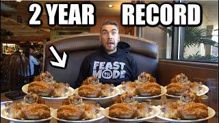 TRYING TO BEAT A 2 YEAR FRIED CHICKEN RECORD CHALLENGE | All You Can Eat Fried Chicken Buffet