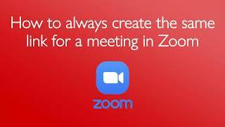 Do this to always get the same link for a Zoom meeting (2 minutes)