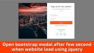 How to open bootstrap popup model after few seconds when website load using jquery