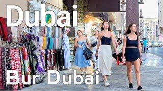 Dubai [4K] Bur Dubai, Meena Bazar Walking Tour 