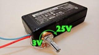 Turning a Fixed Voltage Adapter into a Variable Output Power Supply (3v-25v)  #diy #variablepower