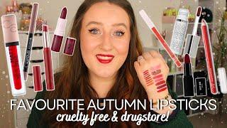 MY FAVOURITE AUTUMN LIPSTICKS & LIP LINERS! *ALL CRUELTY FREE & AFFORDABLE* Red & Orange Fall Makeup