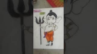 Ganesh draw with Aditya amola art and crafts