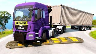 Trucks and Buses vs Speed Bumps | BeamNG.DRIVE