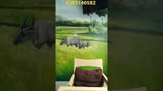 Tranh 3d cảnh đồng quê việt nam cò bay thẳng cánh đỡ nhớ quê nhà