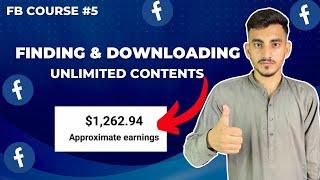 Facebook Earning Course 2024 | How To Find & Download Unlimited Content For Facebook | Copy Paste